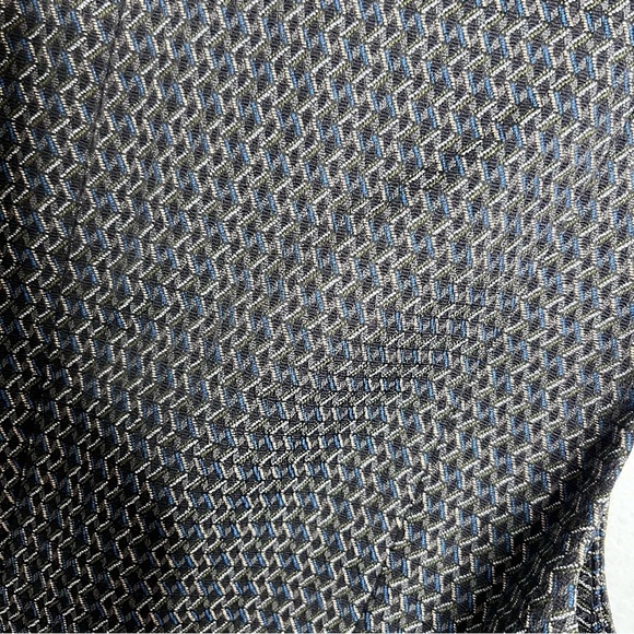 Theory Dress Women Size 8 Easy V Shift Jacquard Sleeveless Career Blue Black B24 - Picture 6 of 9